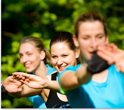 group of women exercising